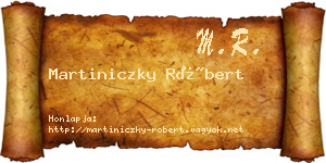 Martiniczky Róbert névjegykártya